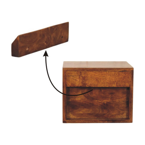 Solis 2-Drawer Chestnut Wall Mounted Chest of Drawers | Wall-Mounted