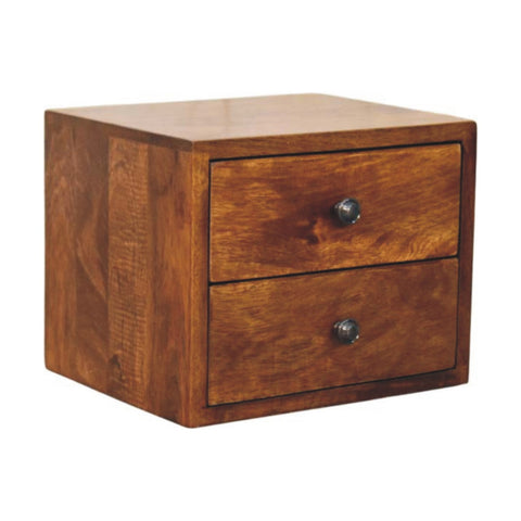 Solis 2-Drawer Chestnut Wall Mounted Chest of Drawers | Wall-Mounted