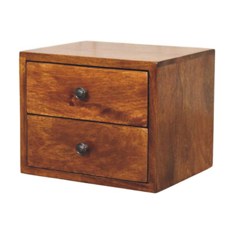 Solis 2-Drawer Chestnut Wall Mounted Chest of Drawers | Wall-Mounted