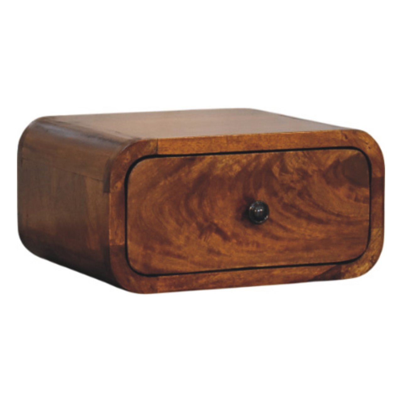 Avora Mini Wall-Mounted Chestnut 1-Drawer Chest of Drawers