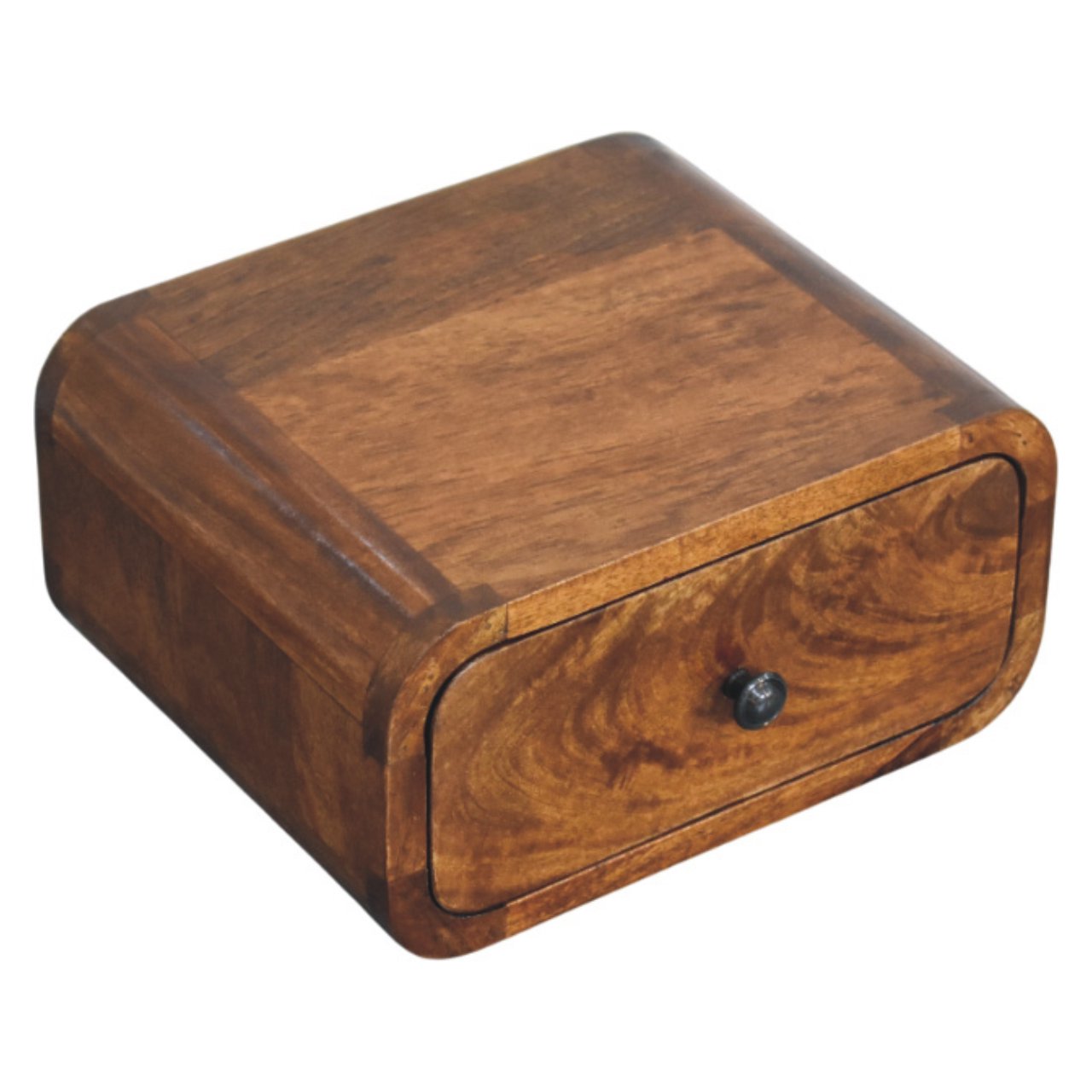 Avora Mini Wall-Mounted Chestnut 1-Drawer Chest of Drawers