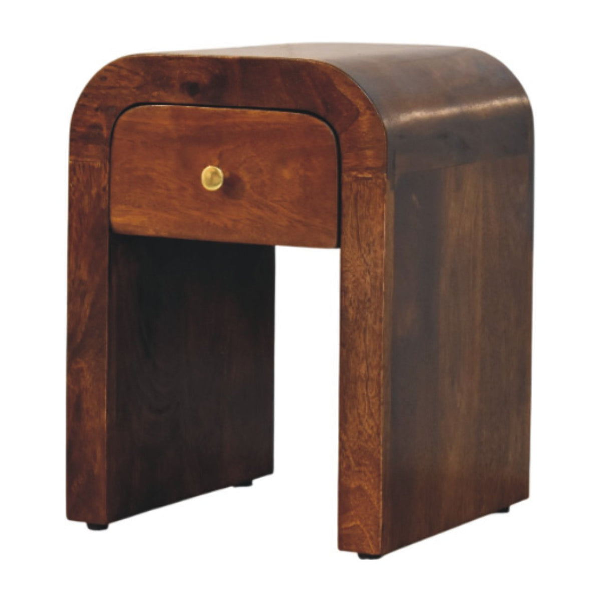 Mini Darcy Chestnut Nightstand with Curved Edges Chest of Drawers