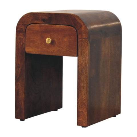 Mini Darcy Chestnut Nightstand with Curved Edges Chest of Drawers