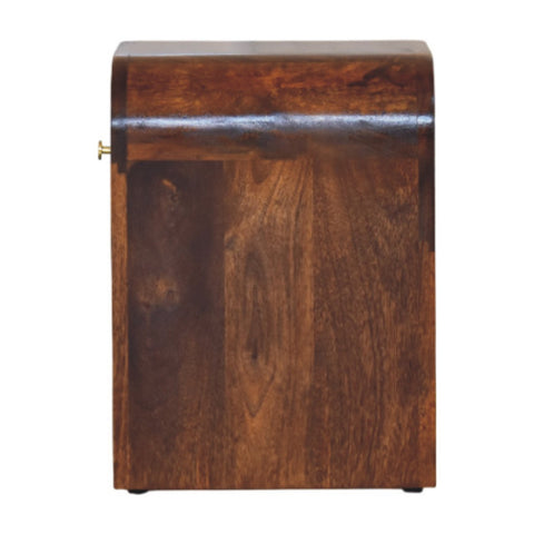 Mini Darcy Chestnut Nightstand with Curved Edges Chest of Drawers