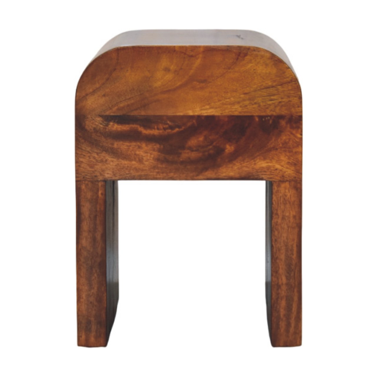 Mini Darcy Chestnut Nightstand with Curved Edges Chest of Drawers
