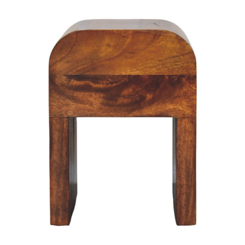 Mini Darcy Chestnut Nightstand with Curved Edges Chest of Drawers