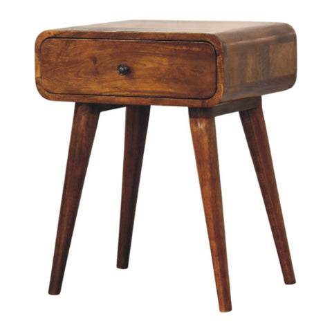 Avora Chestnut Nightstand with 1-Drawer Chest of Drawers