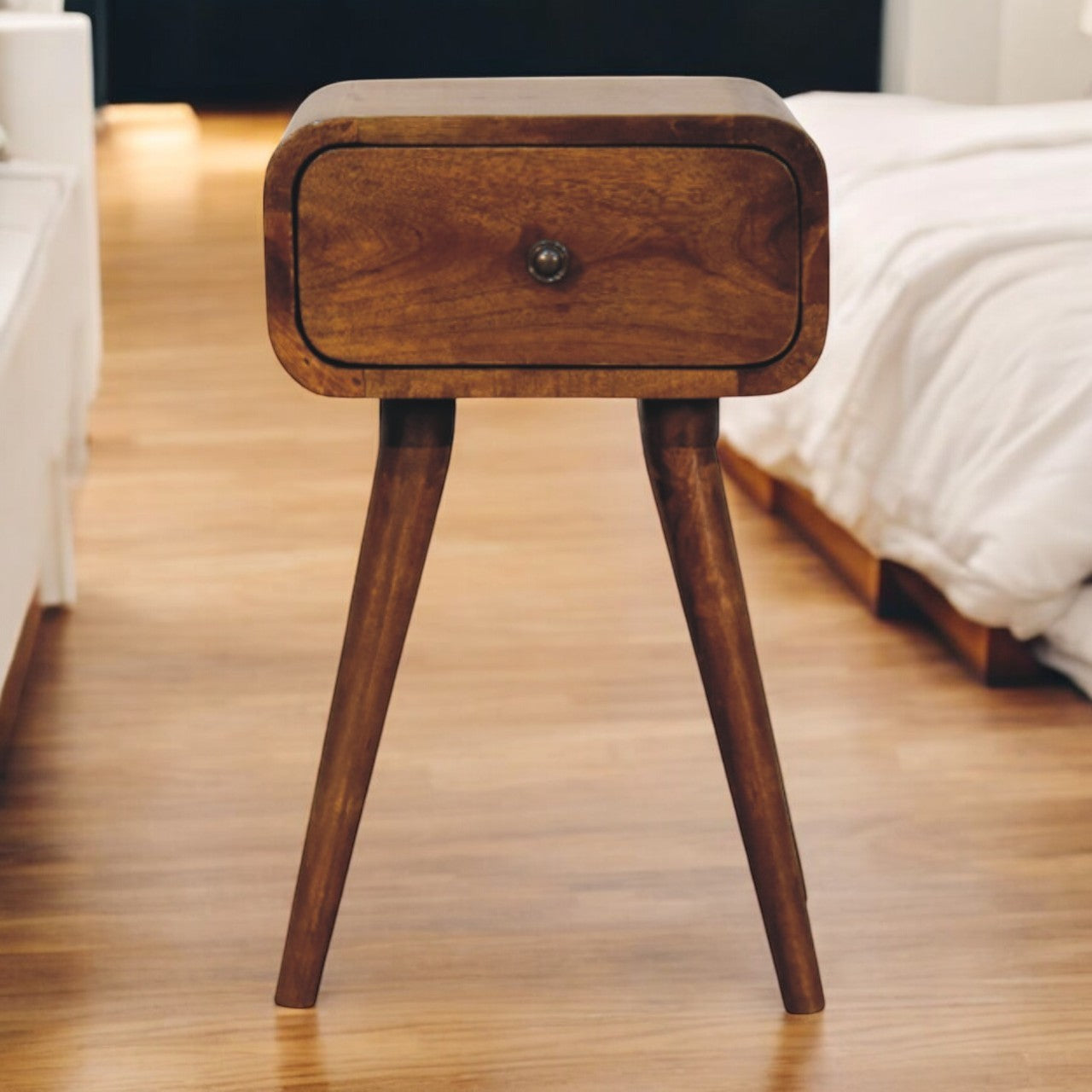 Avora Mini Chestnut Nightstand with 1-Drawer Chest of Drawers