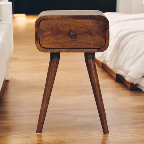 Avora Mini Chestnut Nightstand with 1-Drawer Chest of Drawers