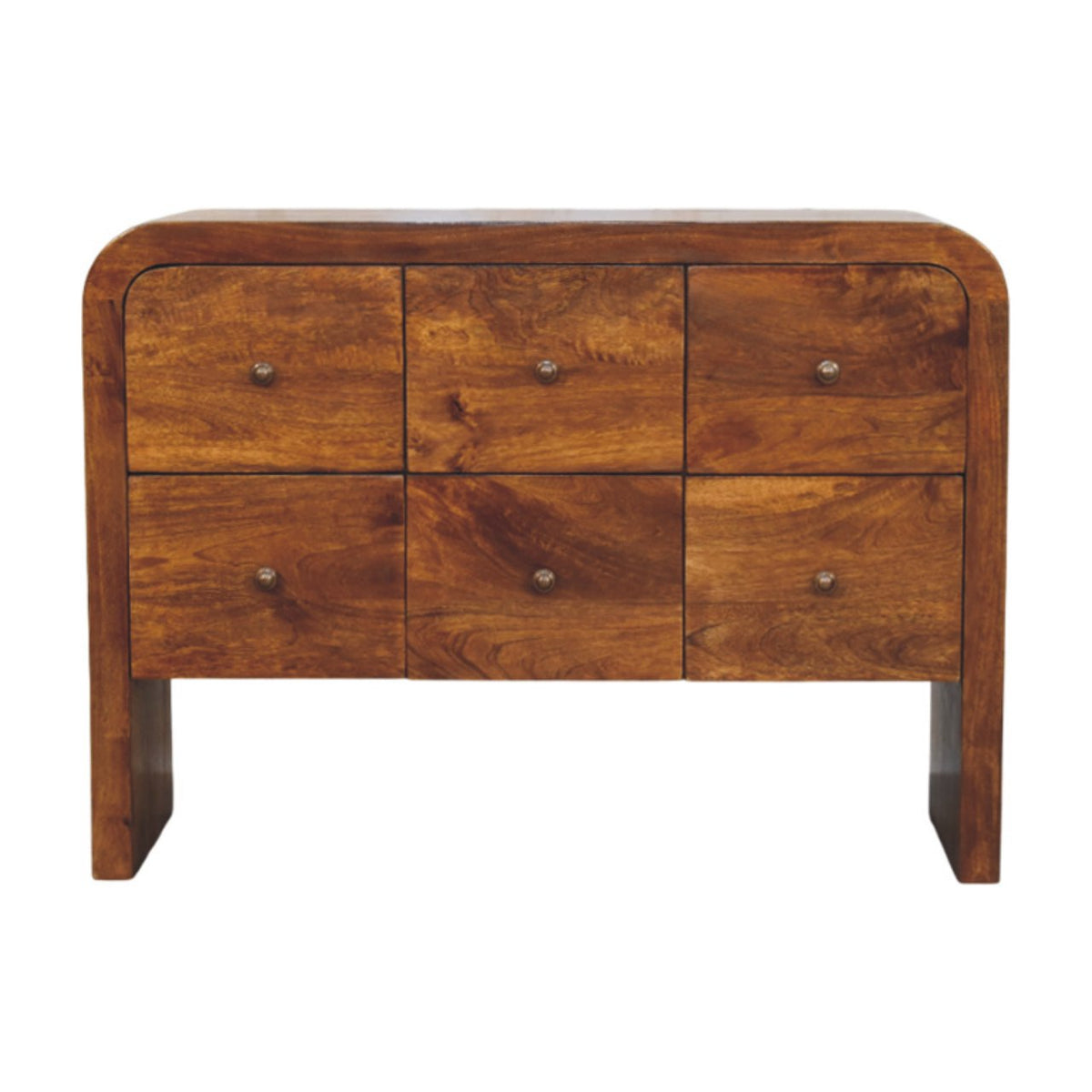 Darcy 3 over 3-Drawer Chest in Chestnut Finish Chest of Drawers