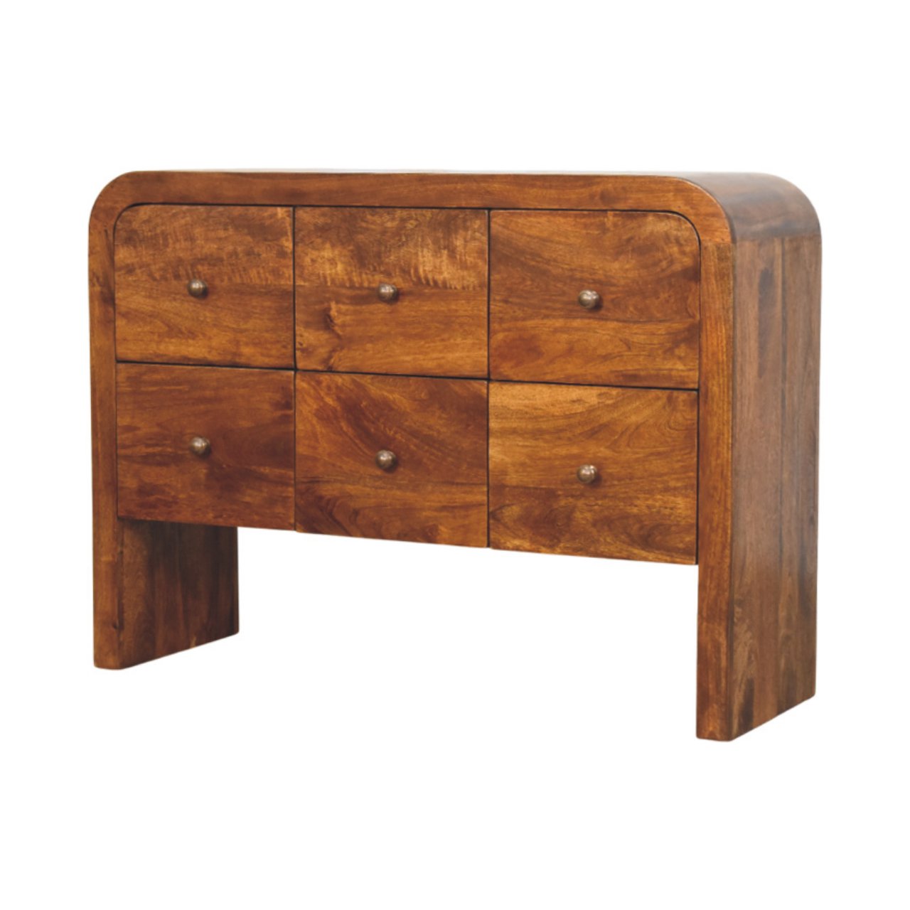 Darcy 3 over 3-Drawer Chest in Chestnut Finish Chest of Drawers