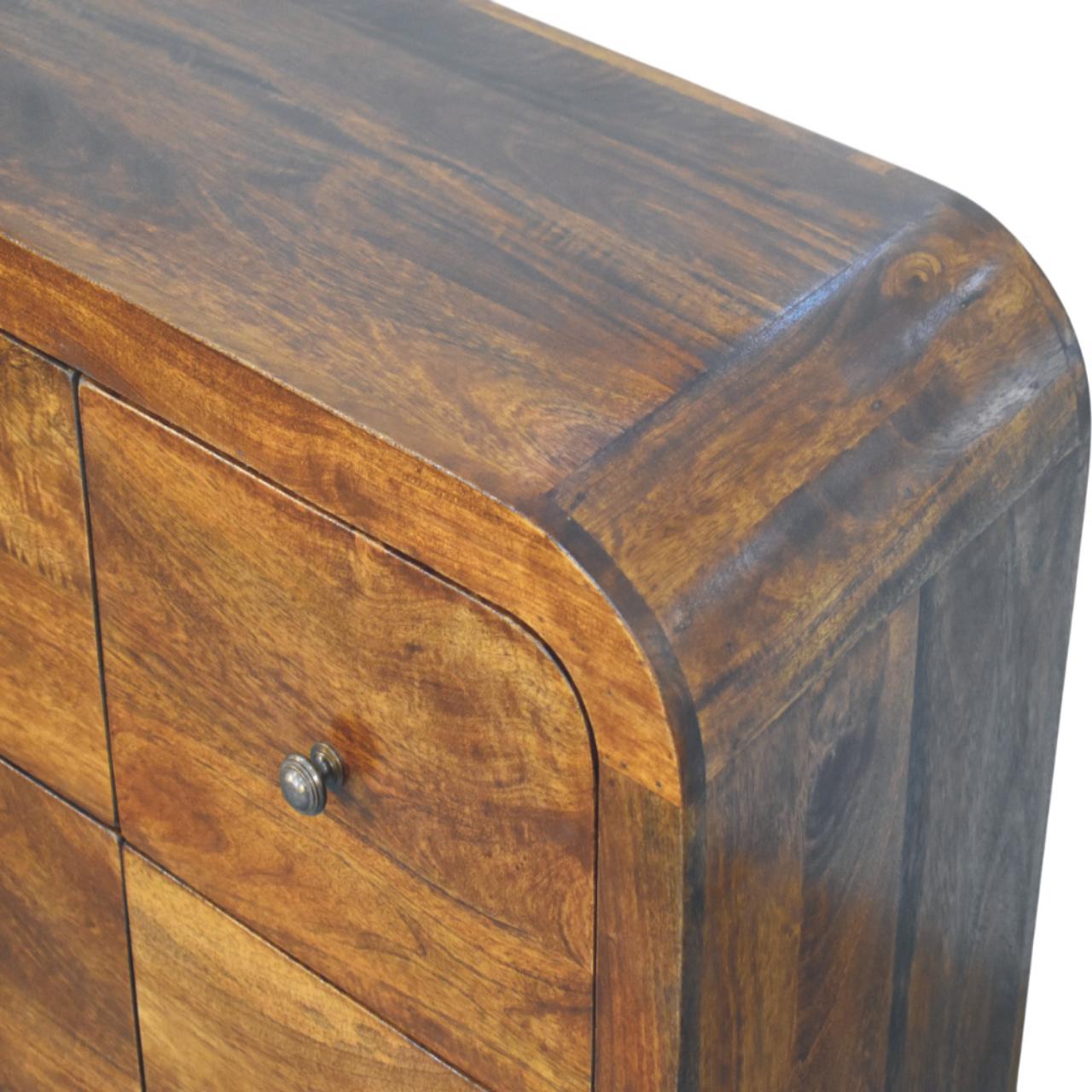 Darcy 3 over 3-Drawer Chest in Chestnut Finish Chest of Drawers