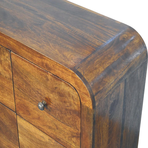 Darcy 3 over 3-Drawer Chest in Chestnut Finish Chest of Drawers