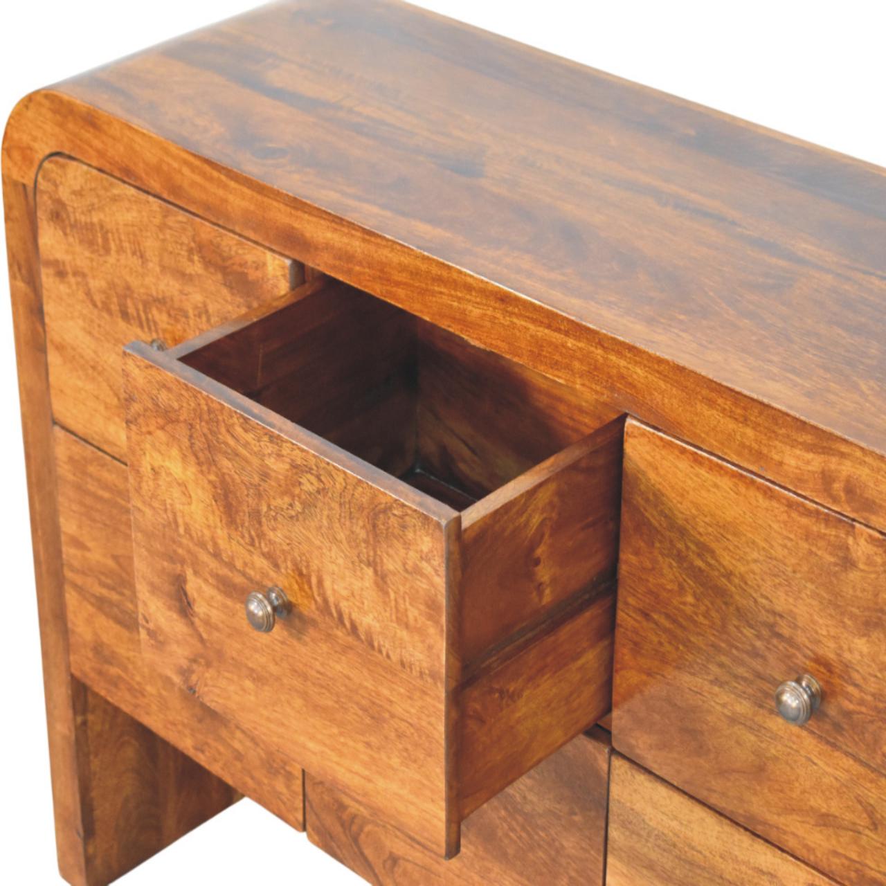 Darcy 3 over 3-Drawer Chest in Chestnut Finish Chest of Drawers