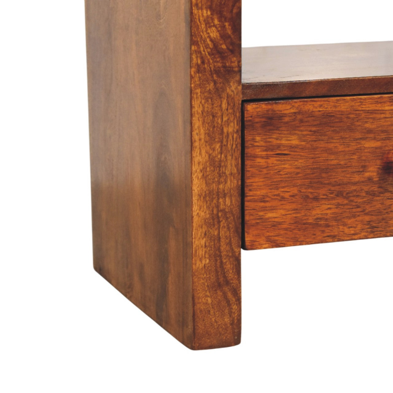 Darcy 3-Drawer Open Shelf Chestnut Chest of Drawers