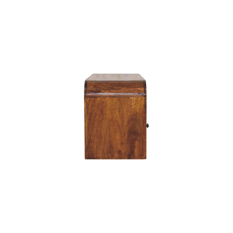 Darcy 3-Drawer Open Shelf Chestnut Chest of Drawers