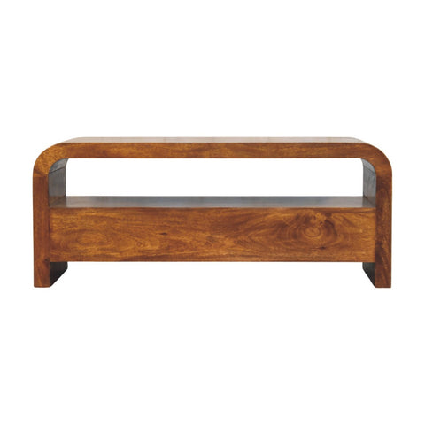 Darcy 3-Drawer Open Shelf Chestnut Chest of Drawers