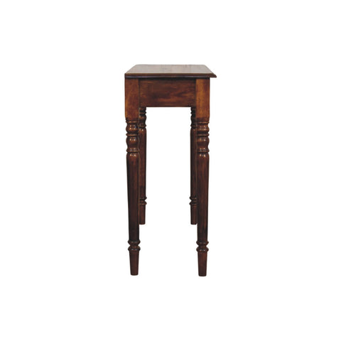Turned Legs 3-Drawer Chestnut Console Chest of Drawers