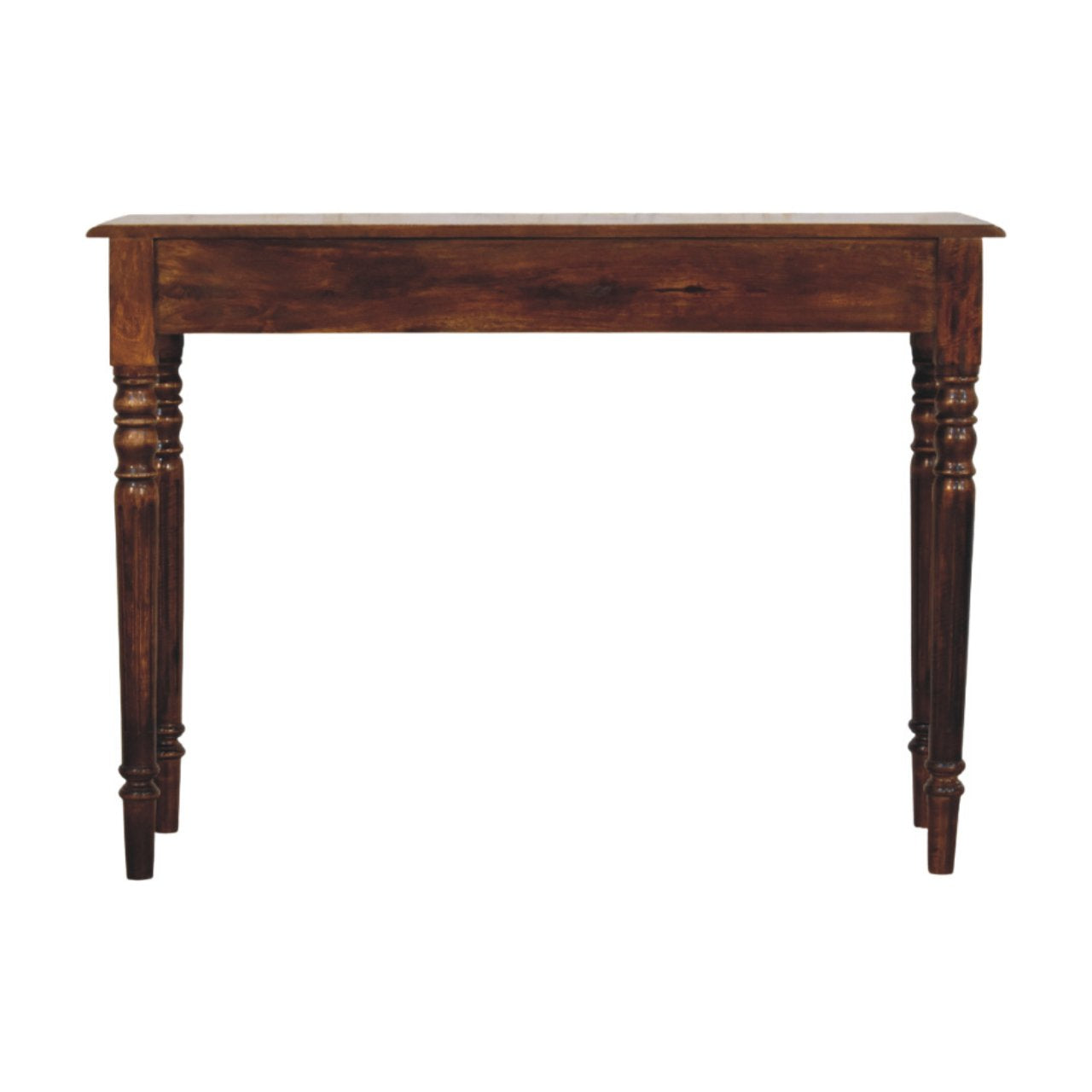 Turned Legs 3-Drawer Chestnut Console Chest of Drawers