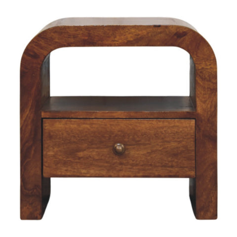Darcy Chestnut Nightstand with Drawer and open shelf Chest of Drawers