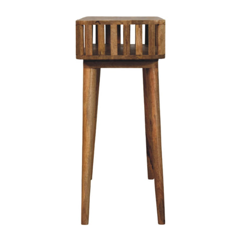 Slatted Oak-ish Console Table