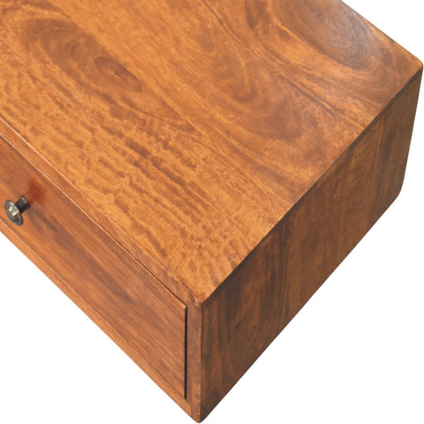 Lunar 2-Drawer Chestnut Wall Mounted Console Chest of Drawers | Wall-Mounted
