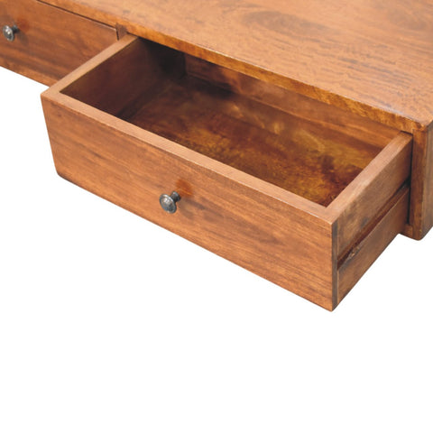 Lunar 2-Drawer Chestnut Wall Mounted Console Chest of Drawers | Wall-Mounted