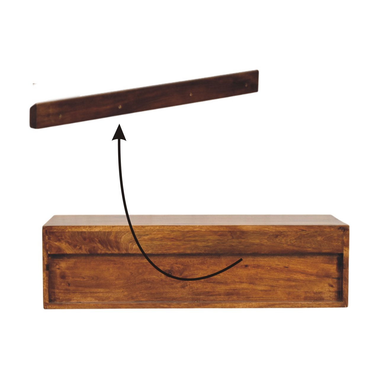 Lunar 2-Drawer Chestnut Wall Mounted Chest of Drawers | Wall-Mounted