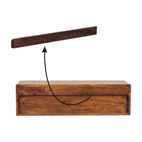 Lunar 2-Drawer Chestnut Wall Mounted Chest of Drawers | Wall-Mounted