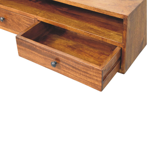 Lunar 2-Drawer Chestnut Wall Mounted Chest of Drawers | Wall-Mounted