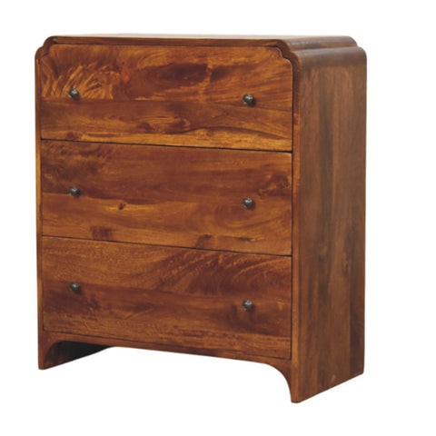 Newton Chestnut 3-Drawer Chest of Drawers | Linen