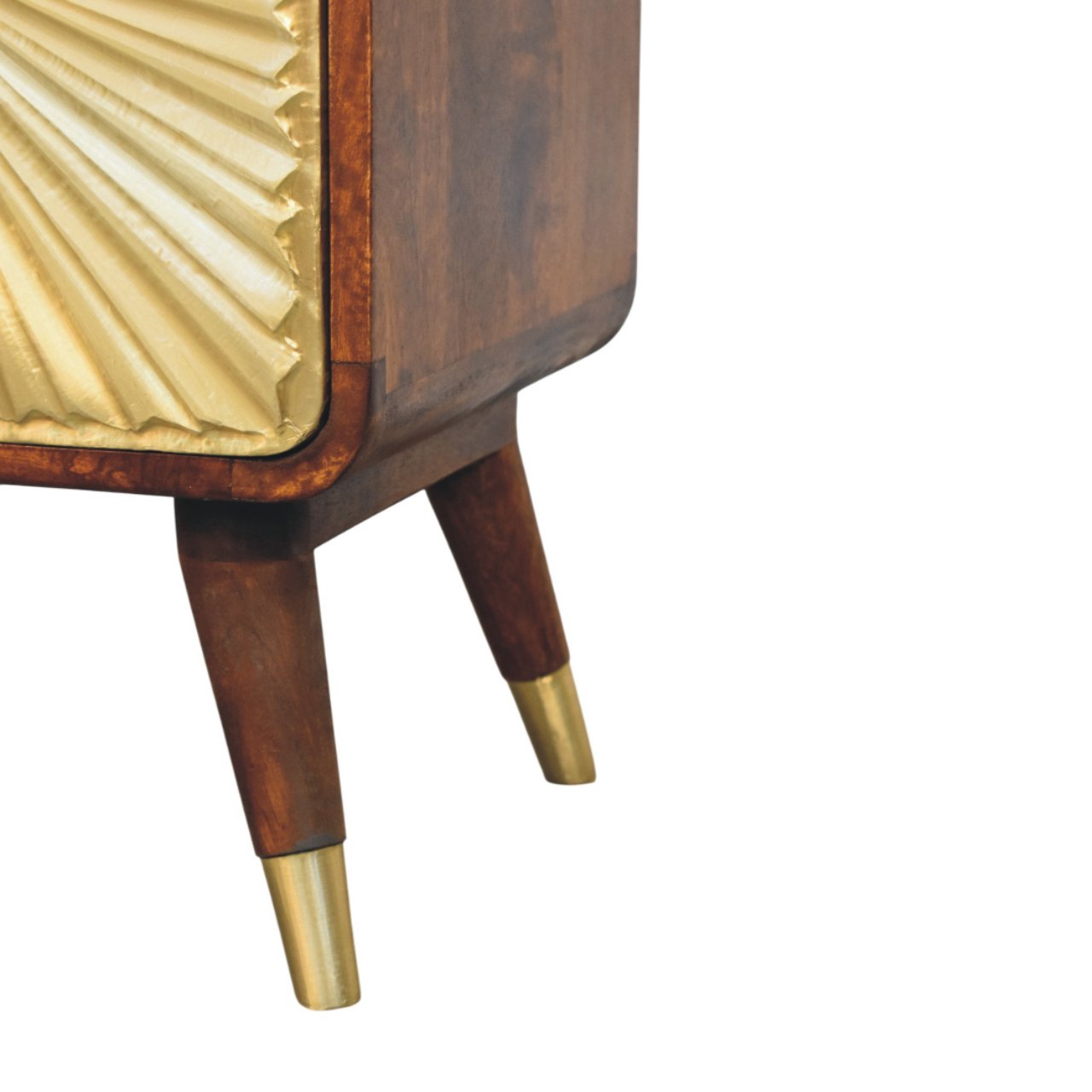 Avora Brass Embossed 2-Drawer Chestnut Chest of Drawers