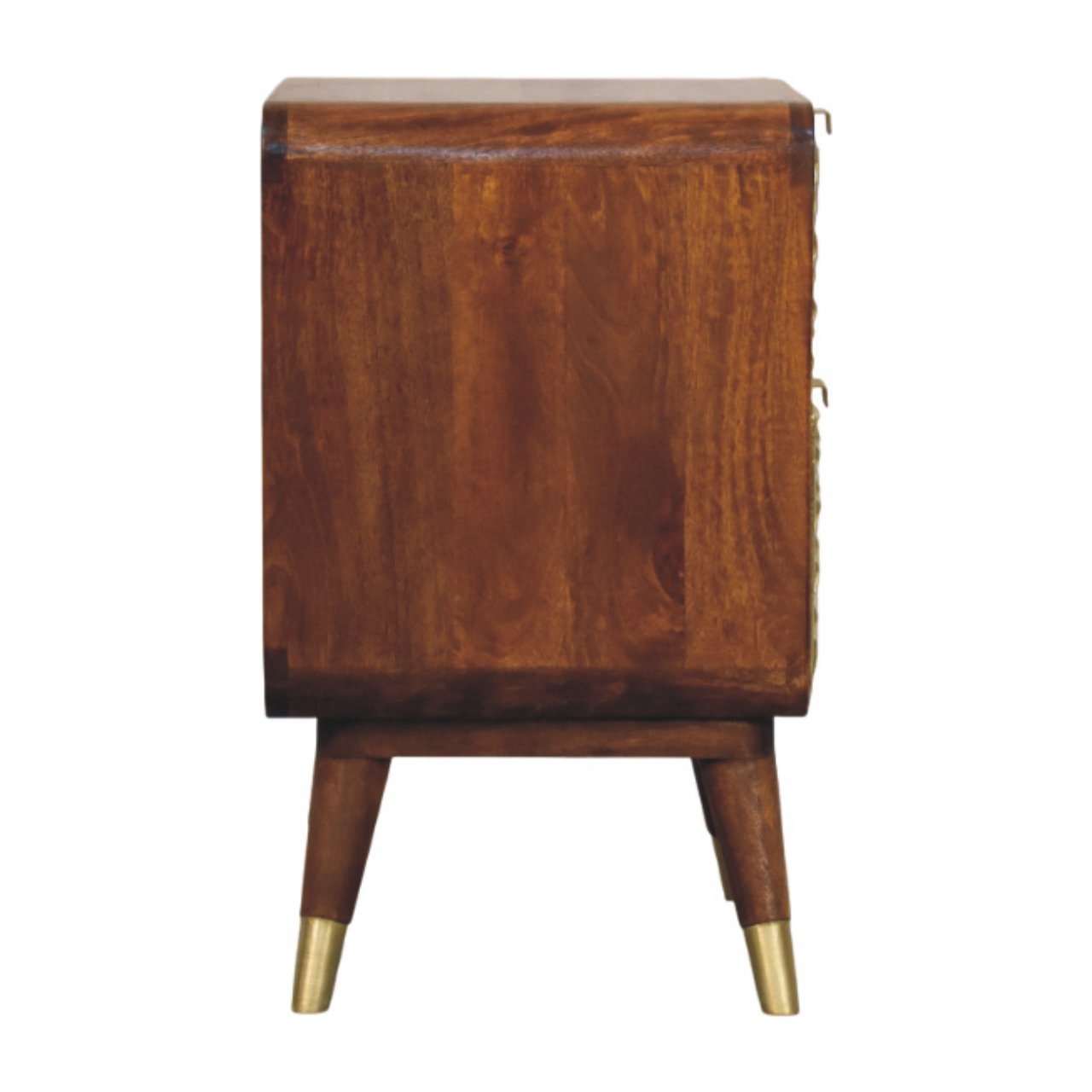 Avora Brass Embossed 2-Drawer Chestnut Chest of Drawers