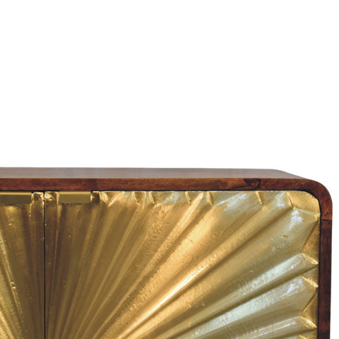 Avora Brass Embossed 2 Door Chestnut Chest of Drawers