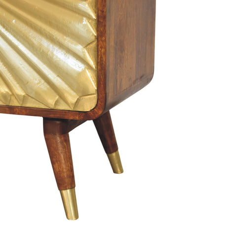 Avora Brass Embossed 2 Door Chestnut Chest of Drawers