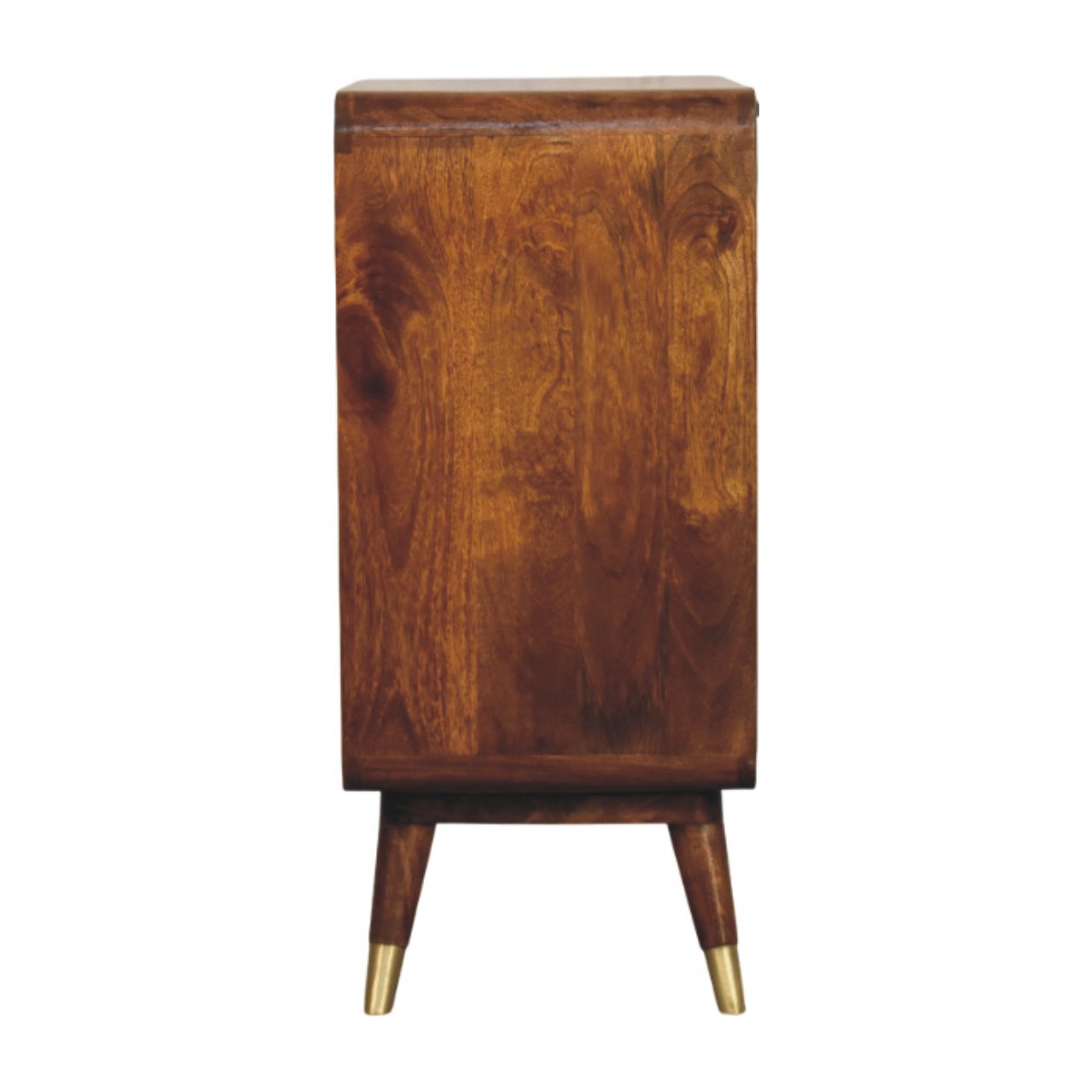 Avora Brass Embossed 2 Door Chestnut Chest of Drawers