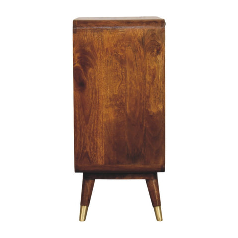 Avora Brass Embossed 2 Door Chestnut Chest of Drawers