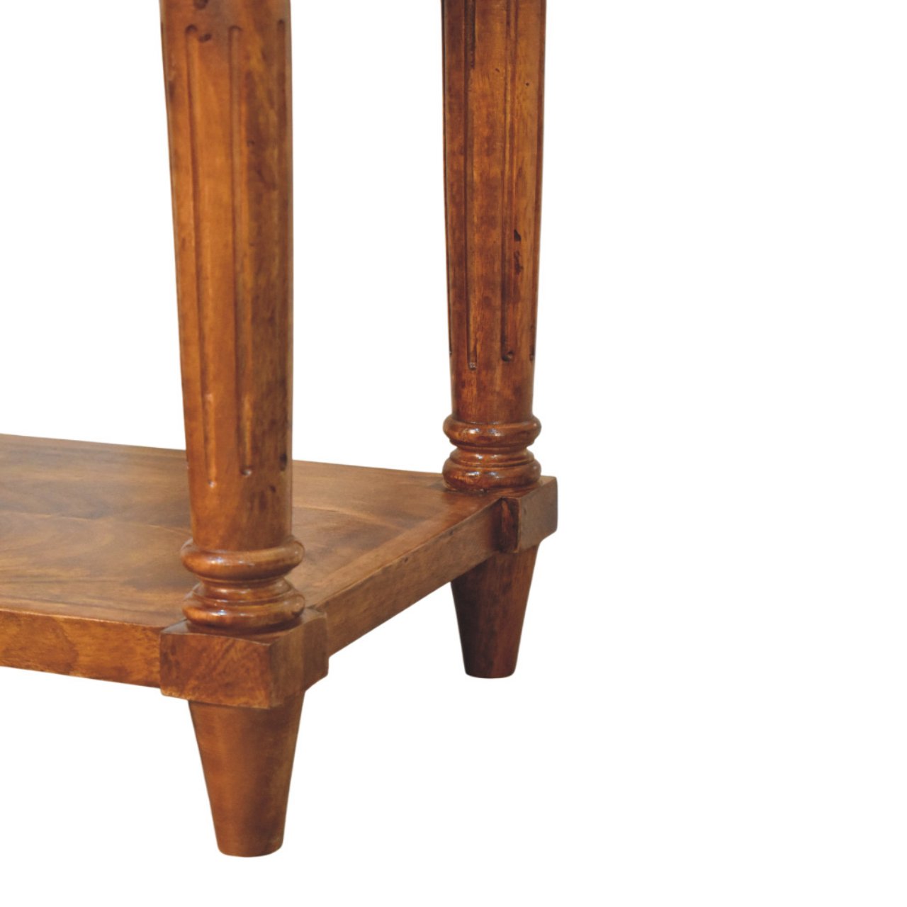 Turned Legs Chestnut 1-Drawer Side Table Chest of Drawers