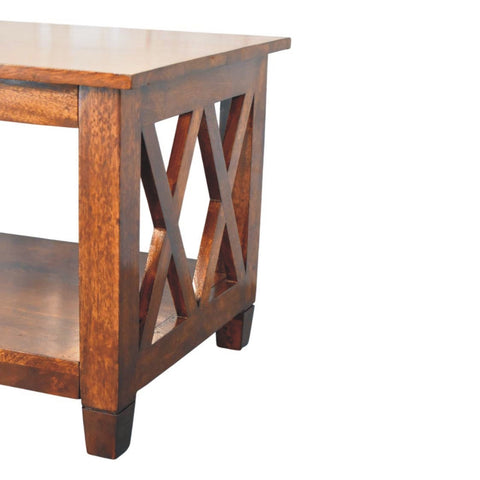 Belmont X-Frame Chestnut Coffee Table