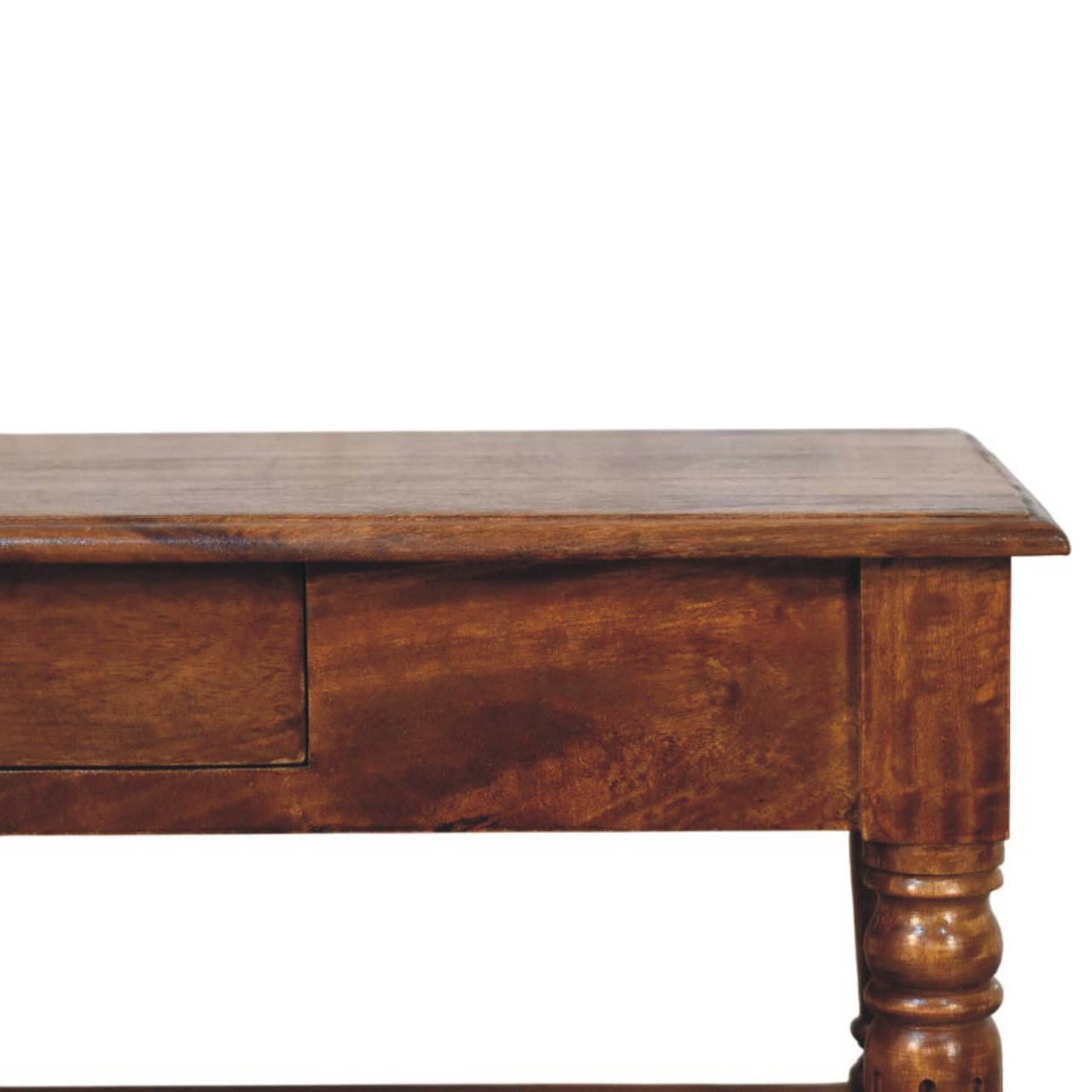 Turned Legs Chestnut 2-Drawer Coffee Table
