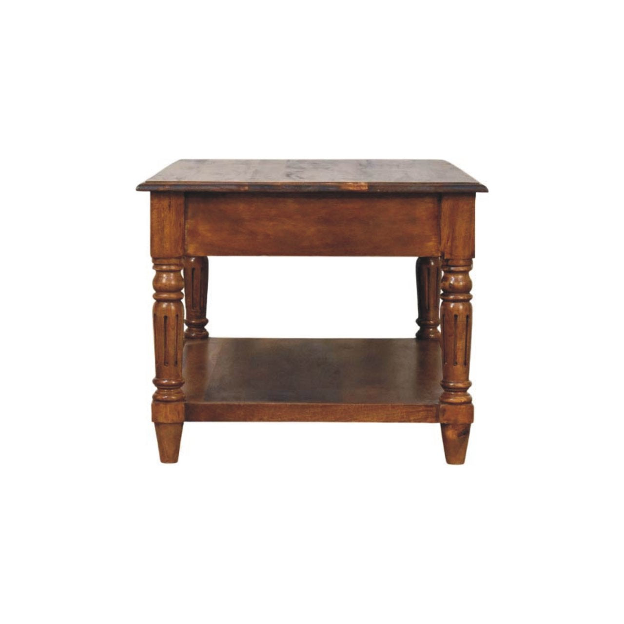 Turned Legs Chestnut 2-Drawer Coffee Table