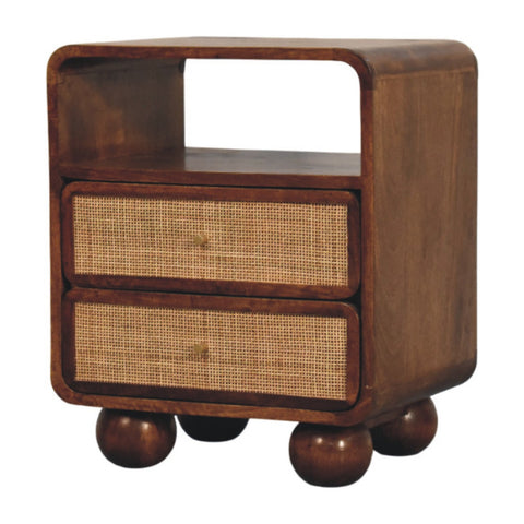 Larissa 2-Drawer Chestnut Chest of Drawers | Rattan