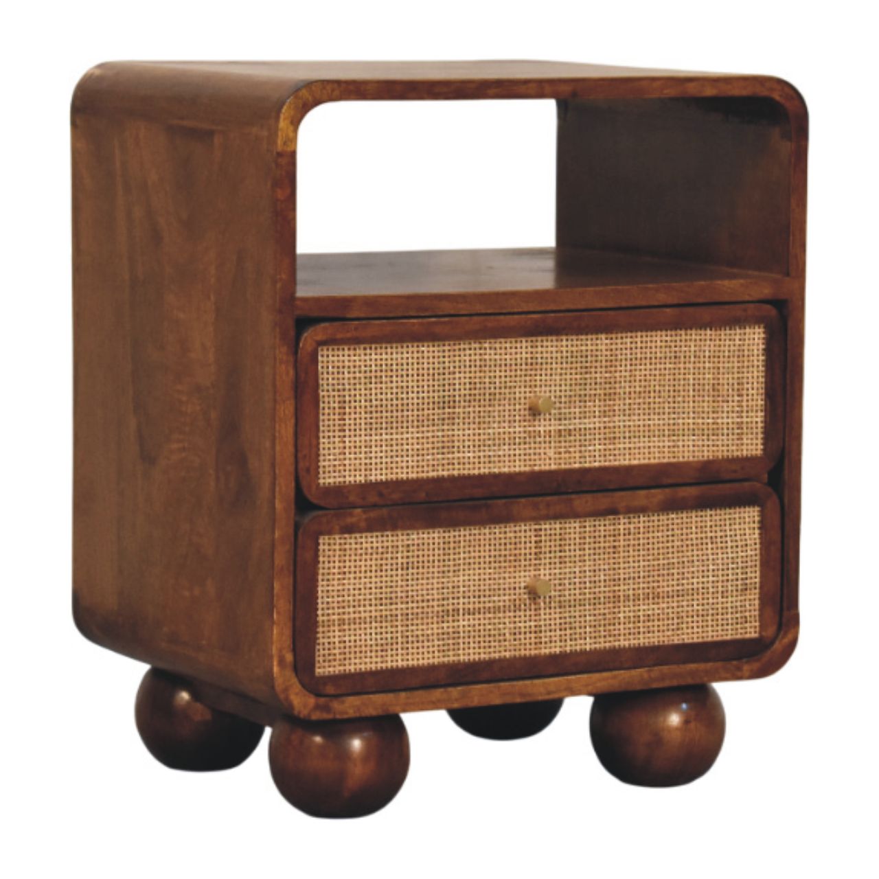 Larissa 2-Drawer Chestnut Chest of Drawers | Rattan