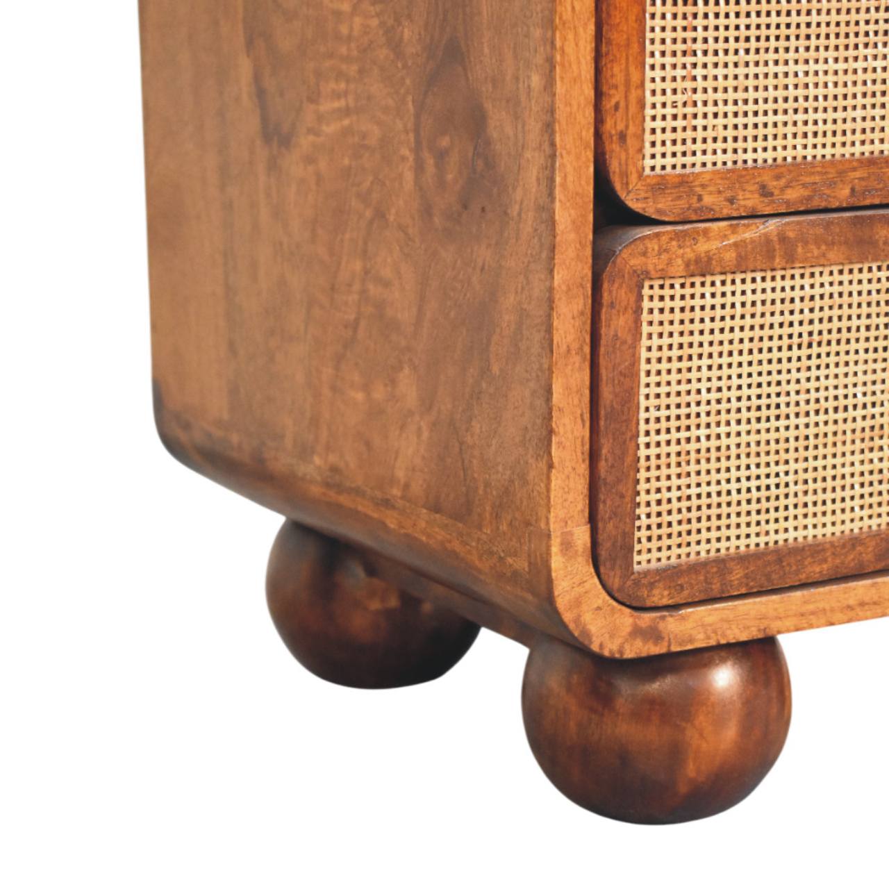 Larissa 2-Drawer Chestnut Chest of Drawers | Rattan