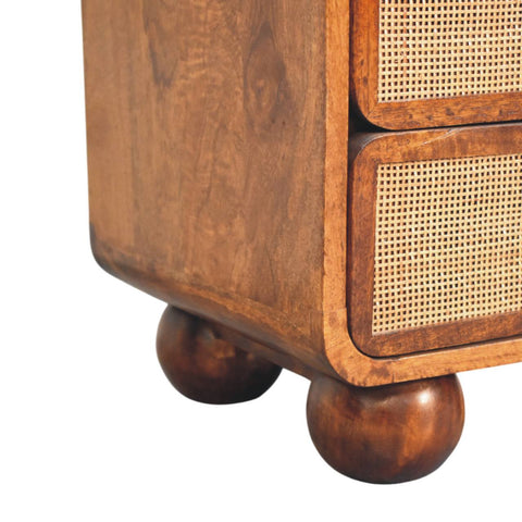 Larissa 2-Drawer Chestnut Chest of Drawers | Rattan