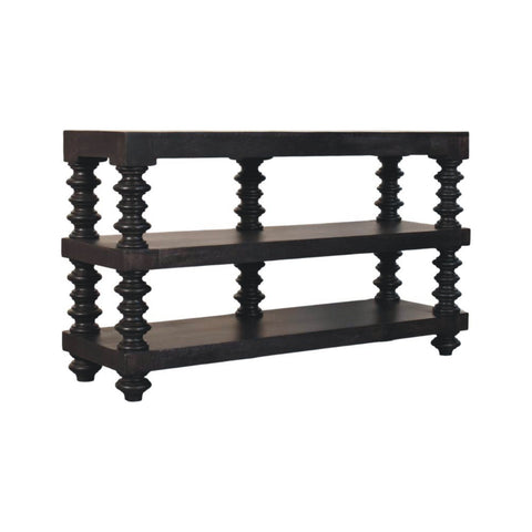 Spindle Shelf Console in Carbon Ash Chest of Drawers | Open Shelf