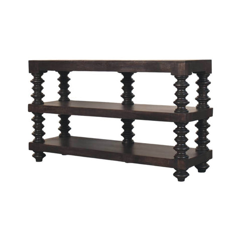Spindle Shelf Console in Carbon Ash Chest of Drawers | Open Shelf