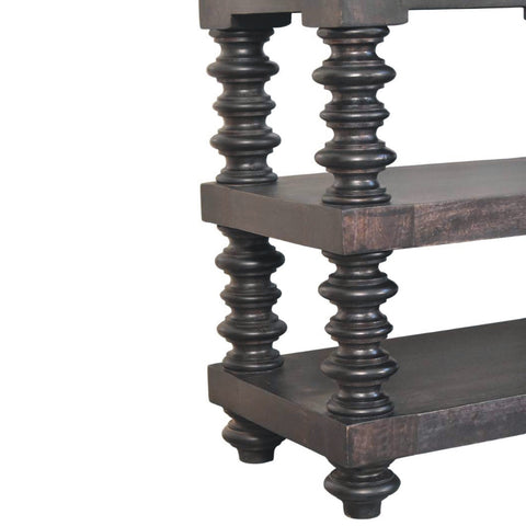 Spindle Shelf Console in Carbon Ash Chest of Drawers | Open Shelf