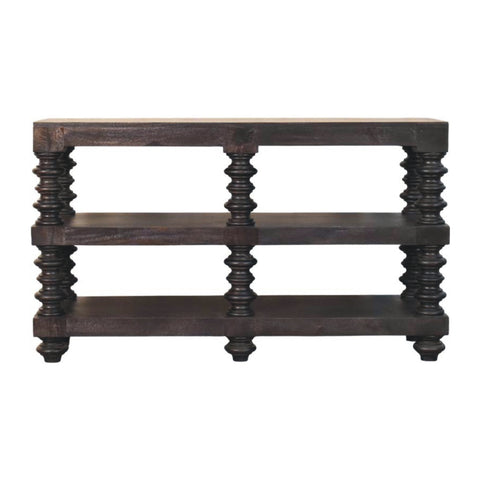 Spindle Shelf Console in Carbon Ash Chest of Drawers | Open Shelf