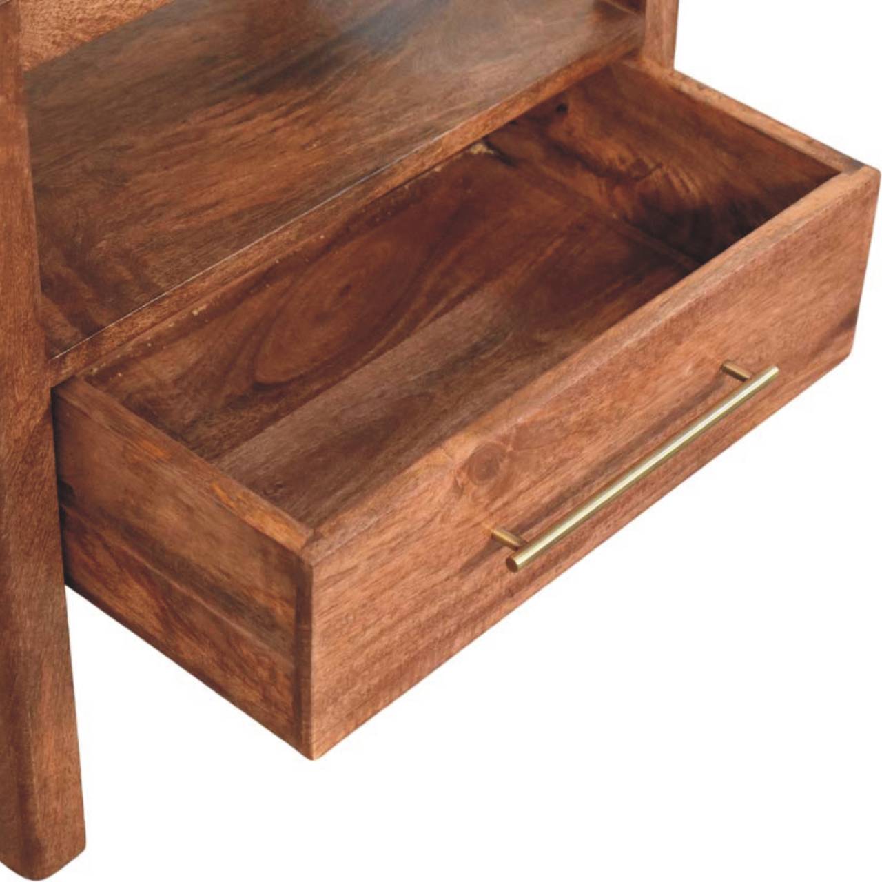 The Caldera Bedside Stand Bedside Table | Honey Caramel Rattan Open Shelf